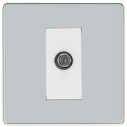 BG Electrical Flatplate Screwless Polished Chrome - Single, satellite