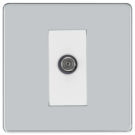 BG Electrical Flatplate Screwless Polished Chrome - Single, satellite