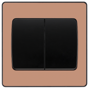 BG Electrical Evolve Polished Copper - Double, 2 way switch, wide rocker