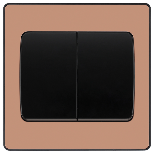 BG Electrical Evolve Polished Copper - Double, 2 way switch, wide rocker