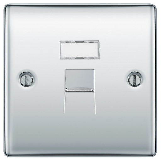 BG Electrical Nexus Metal Polished Chrome - Single, RJ45 data socket