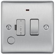BG Electrical Nexus Metal Brushed Steel - Switched and fused with indicator and flex outlet