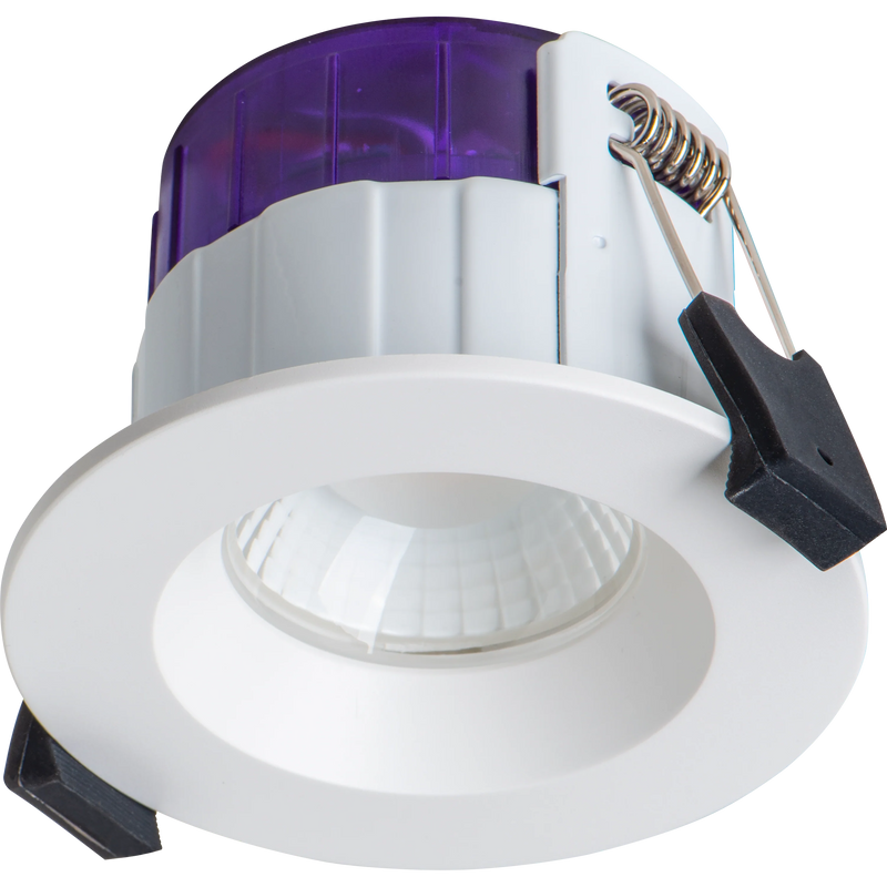 Luceco Ftype Ultra Fire Rated Downlight 4W/6W 690lm Power Change & CCT Change 3000K / 4000K Dim2Warm Dimmable IP65 White - Regressed