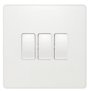 BG Electrical Evolve Pearlescent White - Triple, 2 way switch