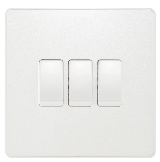 BG Electrical Evolve Pearlescent White - Triple, 2 way switch
