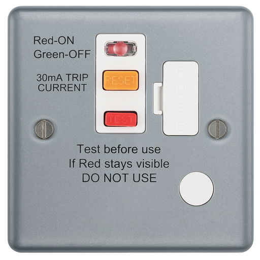 BG Electrical Metal Clad - Fused unswitched,with Type A RCD and flex outlet