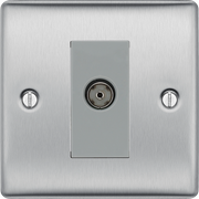 BG Electrical Nexus Metal Brushed Steel - Single, isolated, co-axial