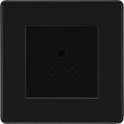 BG Electrical Flatplate Screwless Matt Black - 2A, Single, unswitched, round pin