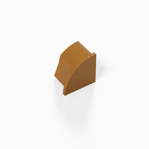 D-Line Trunking - 22x22mm Oak-Effect Smooth-Fit End Cap (Right)