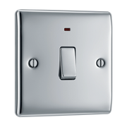 BG Electrical Nexus Metal Polished Chrome - 20A, double pole, with indicator