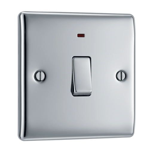 BG Electrical Nexus Metal Polished Chrome - 20A, double pole, with indicator