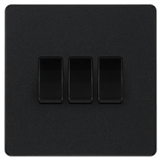 BG Electrical Evolve Matt Black - Triple, 2 way switch