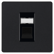 BG Electrical Evolve Matt Black - Single, RJ45 telephone socket