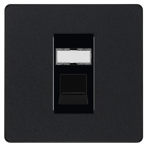 BG Electrical Evolve Matt Black - Single, RJ45 telephone socket