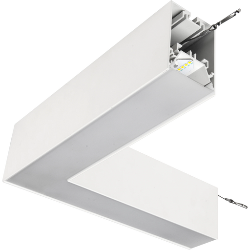 Luceco Contour Suspended - Contour 314mm suspended 90° connector module 1200lumens with fixed output driver finished in white