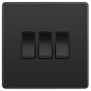 BG Electrical Evolve Black Chrome - Triple, 2 way switch