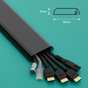 D-Line Trunking - 60x15mm Black 1m Self Self Adhesive Cable Cover