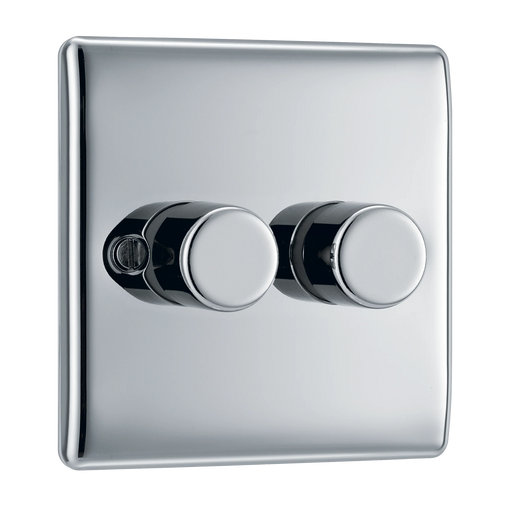BG Electrical Nexus Metal Polished Chrome - Double, 2 way push 200W