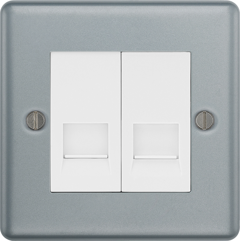 BG Electrical Metal Clad - Double, telephone socket, secondary