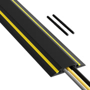 D-Line Floor Cover - Medium Duty Black & Yellow Floor Cable Protector - 9m, 30x10mm