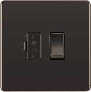 BG Electrical Flatplate Screwless Black Nickel - Switched and fused