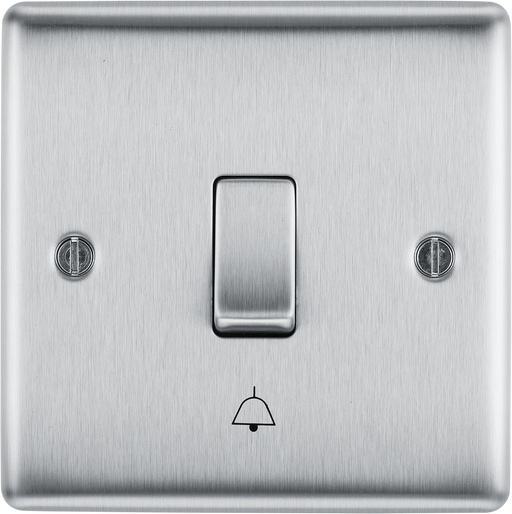 BG Electrical Nexus Metal Brushed Steel - Bell Push Switch