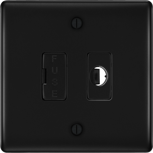 BG Electrical Nexus Metal Matt Black - Unswitched and fused with flex outlet