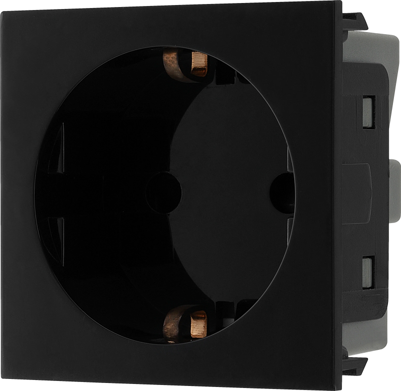 BG Electrical Euro Module - 16A Schuko, unswitched socket