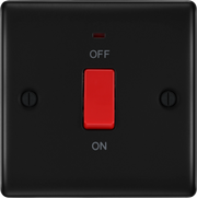 BG Electrical Nexus Metal Matt Black - 45A, double pole, single plate, with indicator