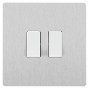 BG Electrical Evolve Brushed Steel - Double, 2 way switch