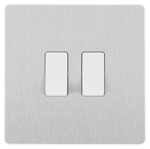 BG Electrical Evolve Brushed Steel - Double, 2 way switch