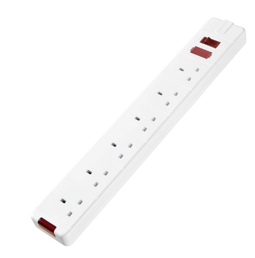 Masterplug Basic - 6 Sockets, 13A, White