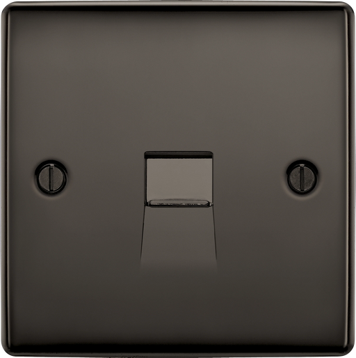 BG Electrical Nexus Metal Black Nickel - Single, RJ11 telephone socket