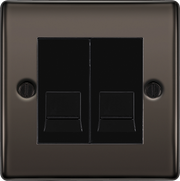 BG Electrical Nexus Metal Black Nickel - Double, RJ11 telephone socket