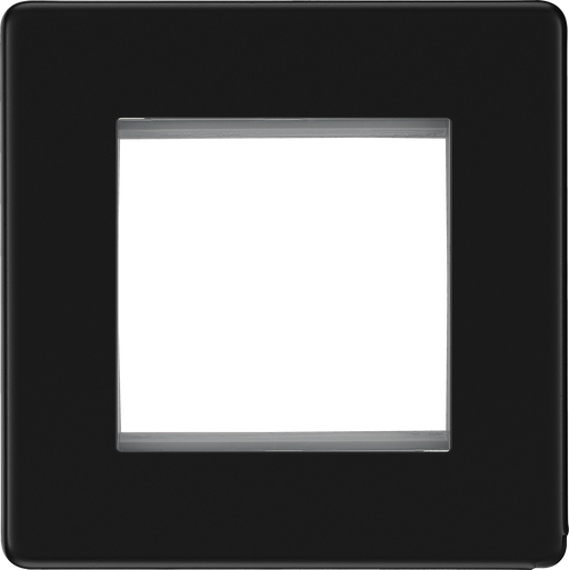 BG Electrical Flatplate Screwless Matt Black - 2 module - square