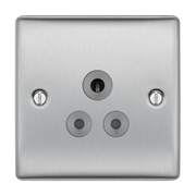 BG Electrical Nexus Metal Brushed Steel - 5A, single, unswitched, round pin