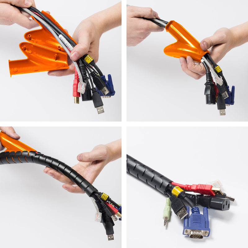 D-Line Cable Tidy - Cable Zipper, Black - 2.5m, 25mm dia.
