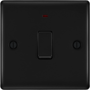 BG Electrical Nexus Metal Matt Black - 20A, double pole, with indicator