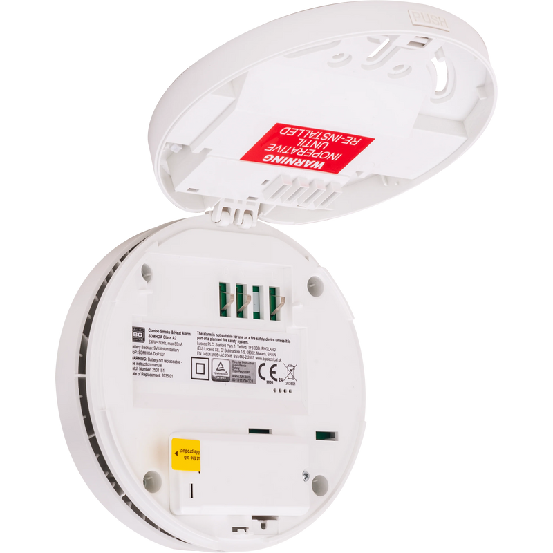 BG Electrical Alarms - Mains Powered Smoke/Heat Combo Alarm