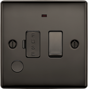 BG Electrical Nexus Metal Black Nickel - Switched and fused with indicator and flex outlet