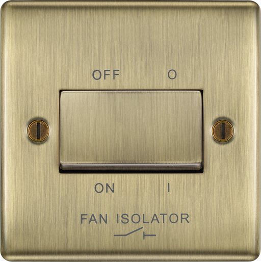 BG Electrical Nexus Metal Antique Brass - Triple pole fan isolator