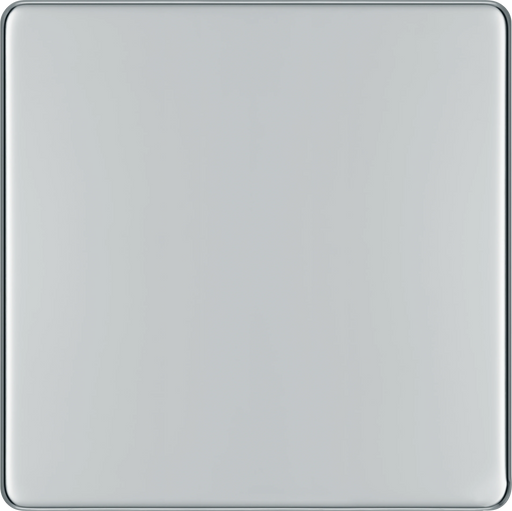 BG Electrical Flatplate Screwless Polished Chrome - Single, blank plate
