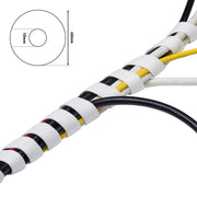 D-Line Cable Tidy - Cable Spiral Wrap, White - 2.5m, 10-40mm expandable dia.