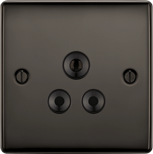 BG Electrical Nexus Metal Black Nickel - 5A, single, unswitched, round pin