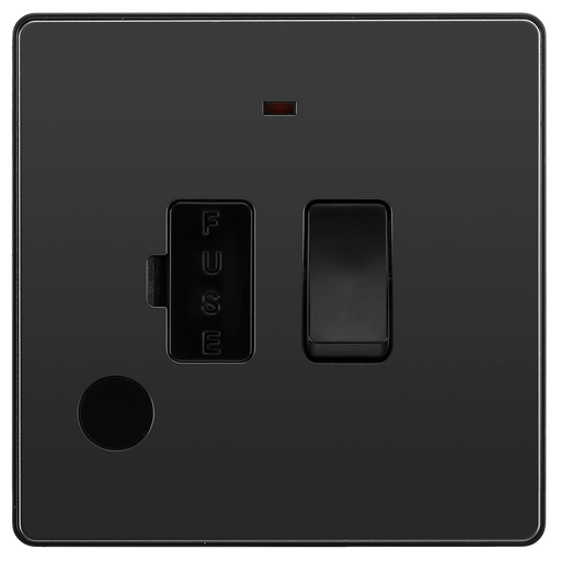 BG Electrical Evolve Black Chrome - Switched and fused with indicator