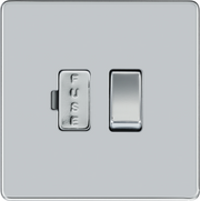 BG Electrical Flatplate Screwless Polished Chrome - Switched and fused