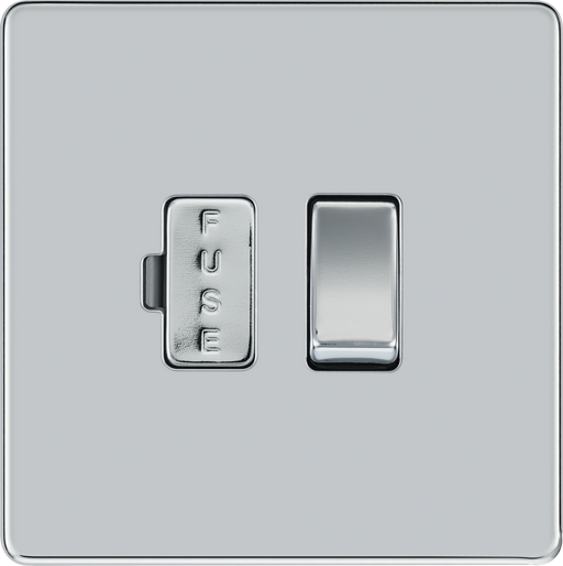 BG Electrical Flatplate Screwless Polished Chrome - Switched and fused