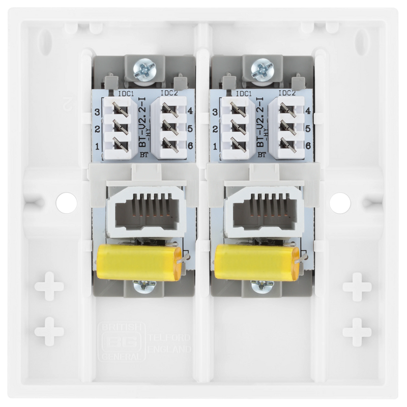BG Electrical 900 Series - Double, telephone socket, master (IDC)
