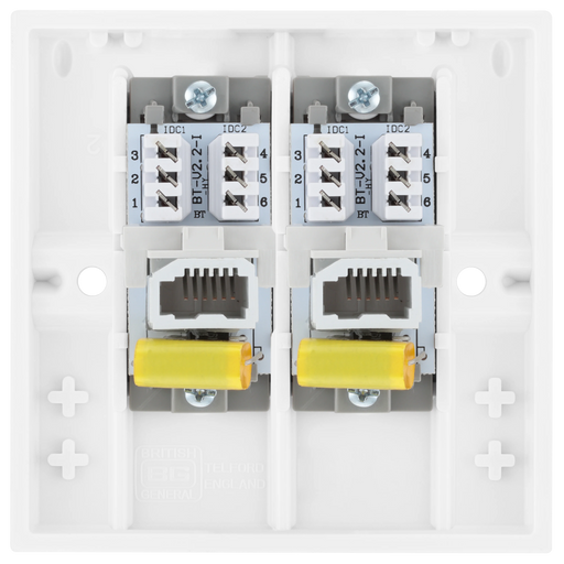 BG Electrical 900 Series - Double, telephone socket, master (IDC)