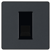 BG Electrical Evolve Matt Grey - Single, telephone socket, secondary